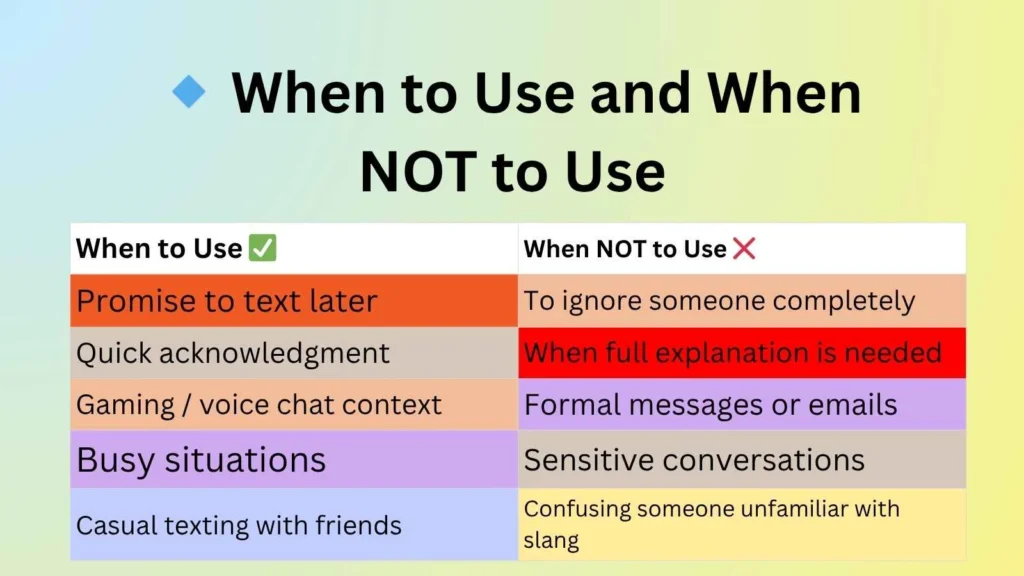 🔹 When to Use and When NOT to Use