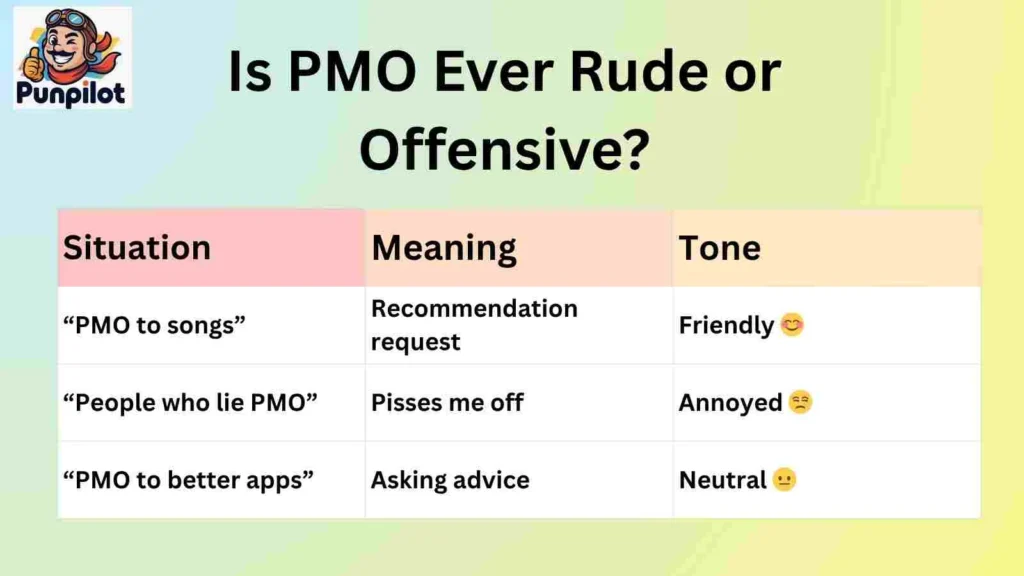 Is PMO Ever Rude or Offensive?