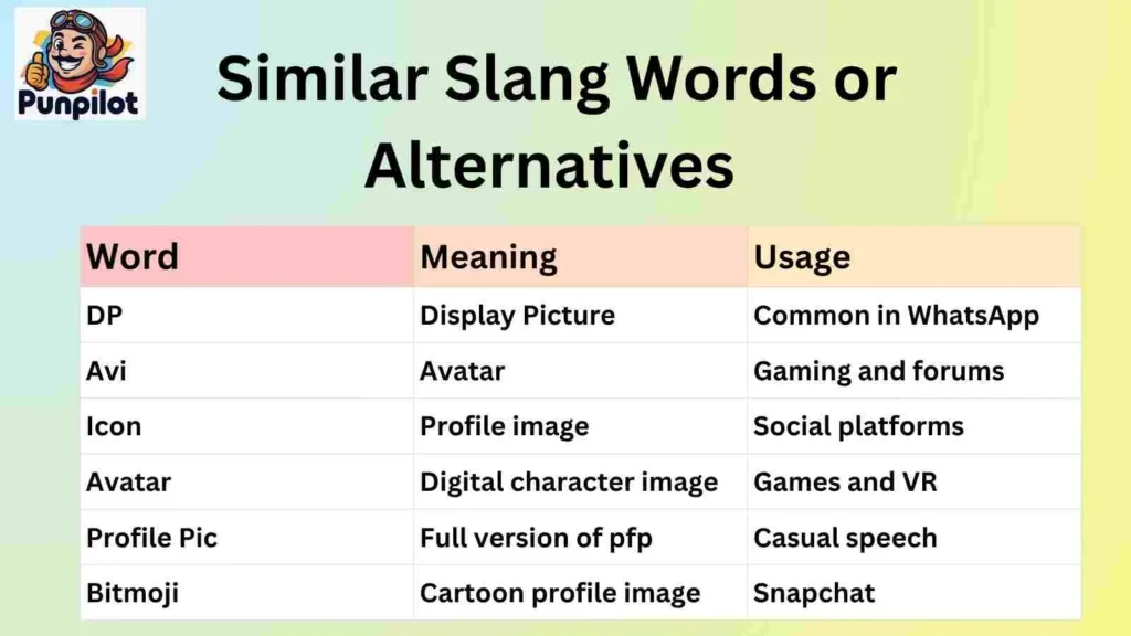 Similar Slang Words or Alternatives 